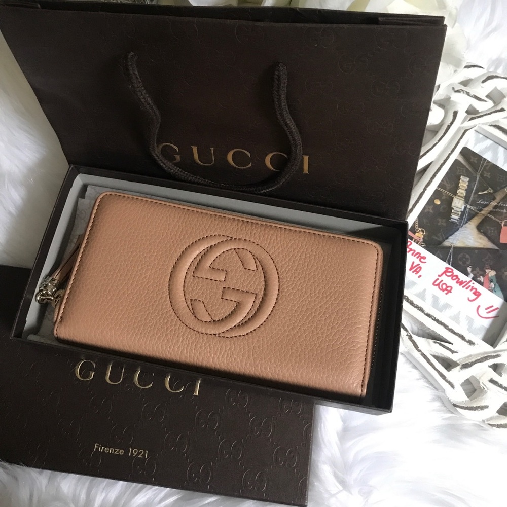 Gucci Soho Leather Zip Around Wallet
